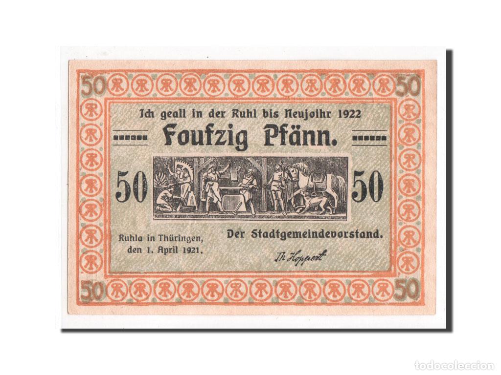 Billetes extranjeros: [#354441] Billete, Alemania, Ruhla Stadte, 50 Pfennig, 1921, UNC, Mehl:1153.2