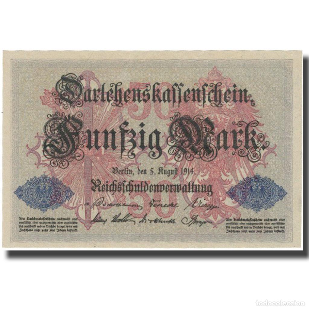 Billetes extranjeros: [#801712] Billete, 50 Mark, 1914, Alemania, 1914-08-05, KM:49b, SC+