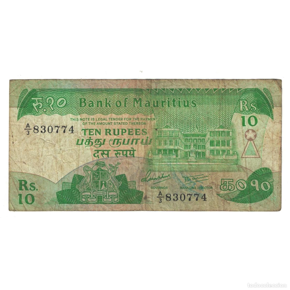 Billetes extranjeros: [#244958] Billete, 10 Rupees, Mauricio, KM:35b, BC
