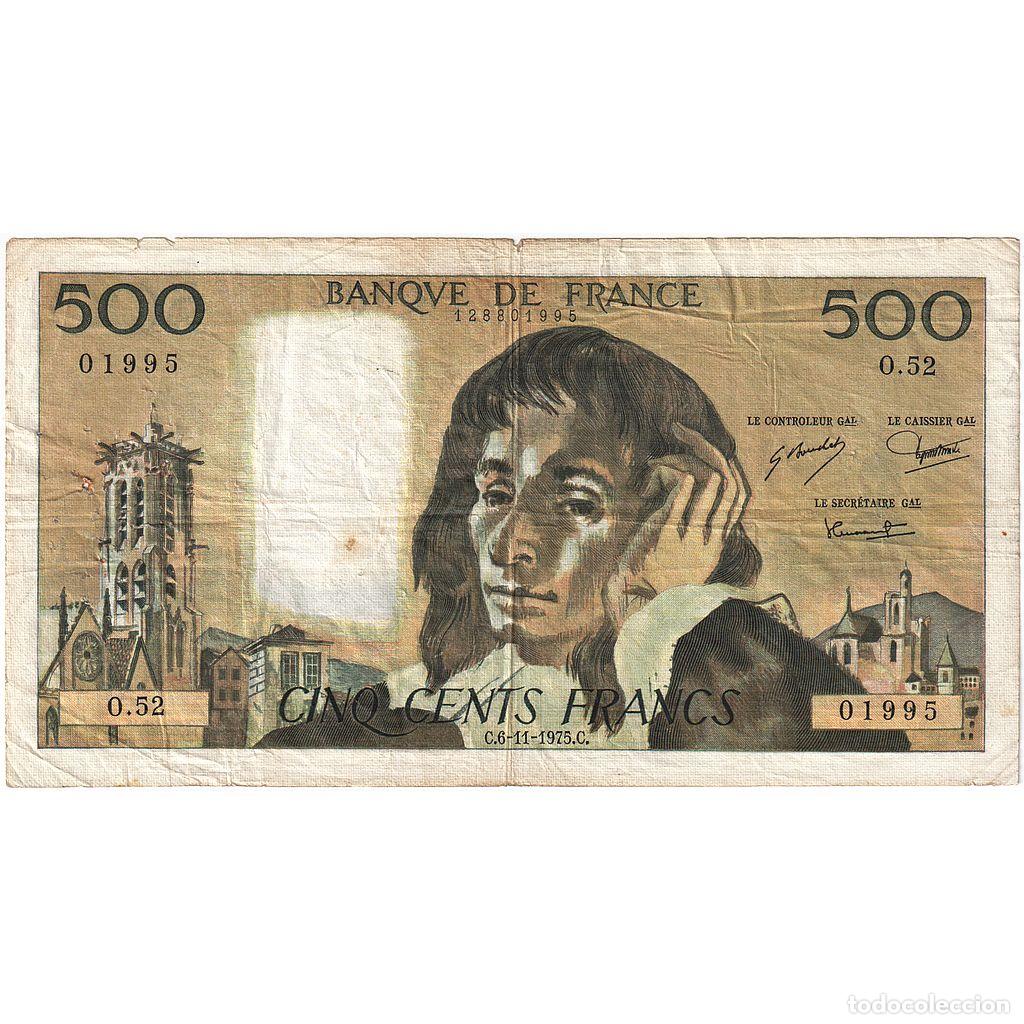Billetes extranjeros: [#635987] Francia, 500 Francs, Pascal, 1975, O.52, BC+, Fayette:71.13, KM:156c