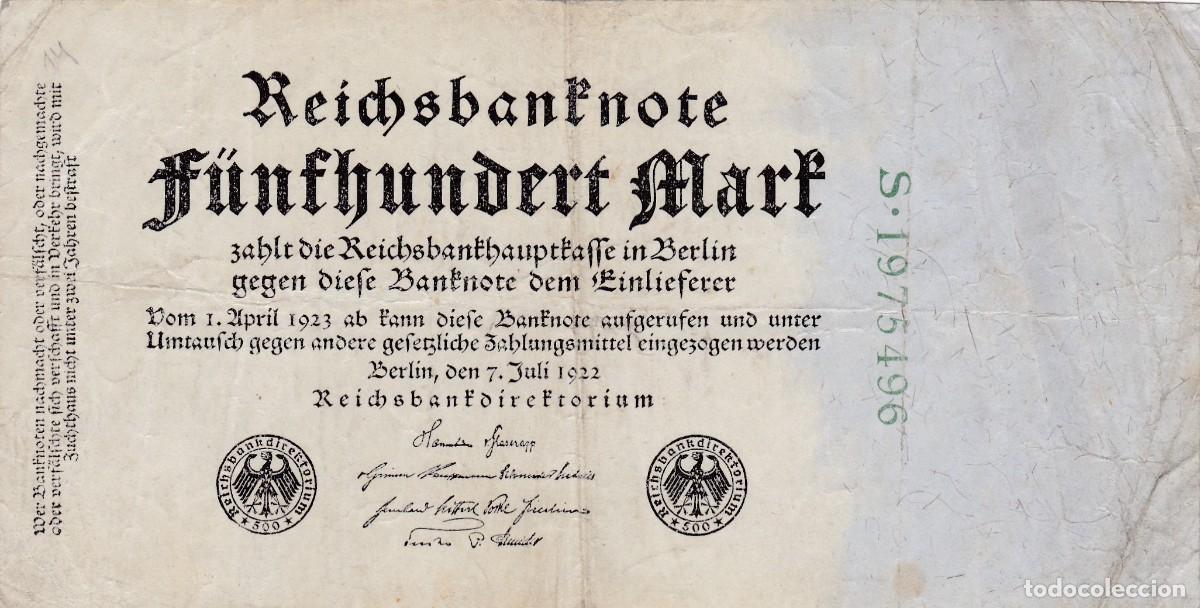 Banconote internazionali: ALEMANIA - 100 MARCOS DE 1922