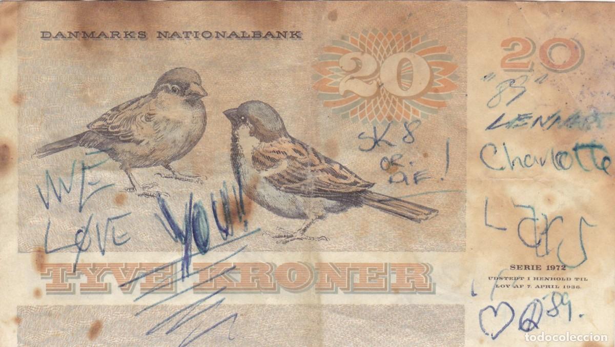 Billetes extranjeros: DINAMARCA - 20 CORONAS DE 1972 - Foto 2