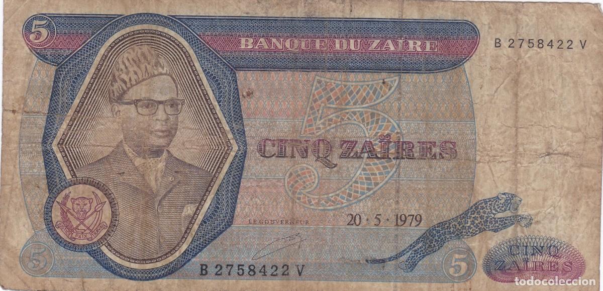 Billetes extranjeros: ZAIRE - 5 ZAIRES 1979