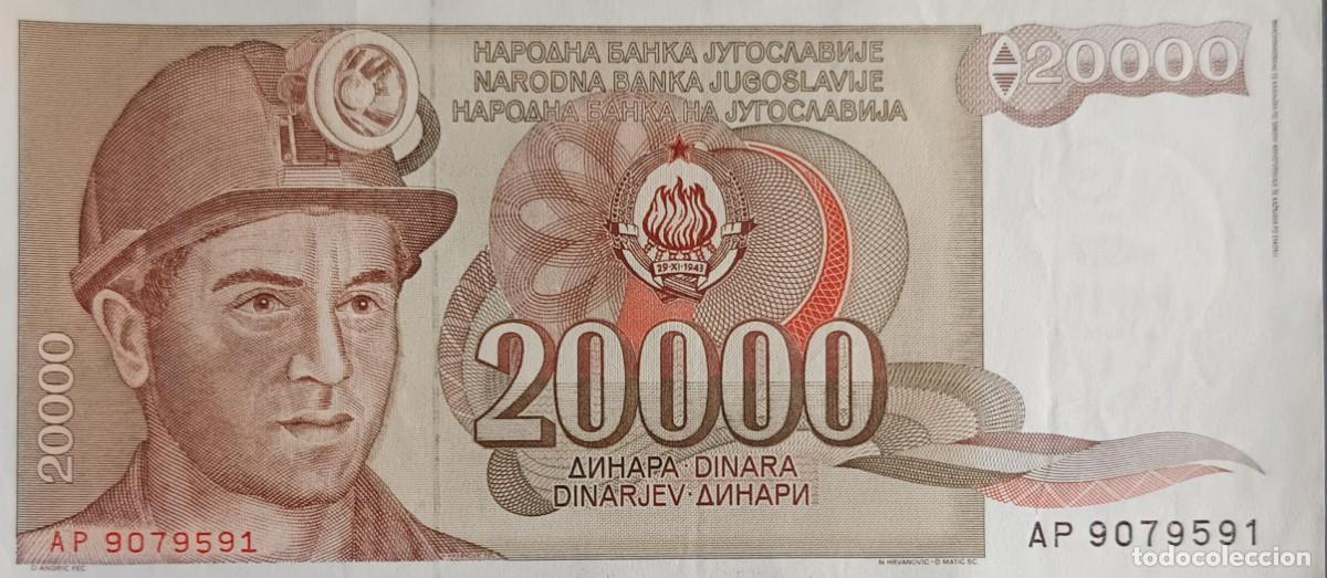 Billetes extranjeros: B60 - Yugoslavia 20.000 Dinara 1987 P95 EBC