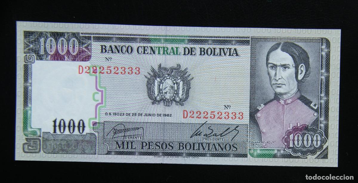 Internationale Banknoten: BOLIVIA BILLETE DE 1.000 BOLIVIANOS 1982 SIN CIRCULAR