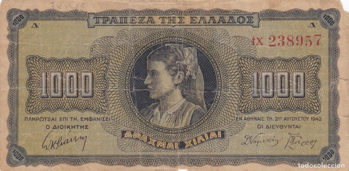 Billetes extranjeros: GRECIA - 1.000 DRACMAS DE 1942