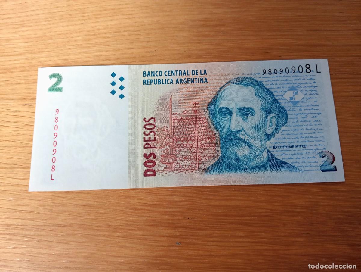 Billets internationaux: BILLETE DE ARGENTINA. 2 PESOS. N.&ordm; SERIE: 98090908 L. A&Ntilde;O 2014. PICK 352a.6. SIN CIRCULAR.