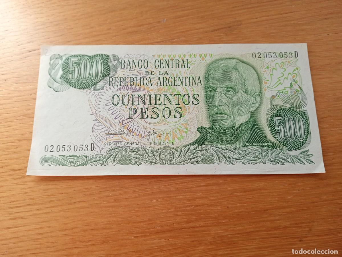 Internationale Banknoten: BILLETE DE ARGENTINA. 500 PESOS. N.&ordm; DE SERIE: 02,053,053 D. A&Ntilde;O 1982. PICK 303c. SIN CIRCULAR.