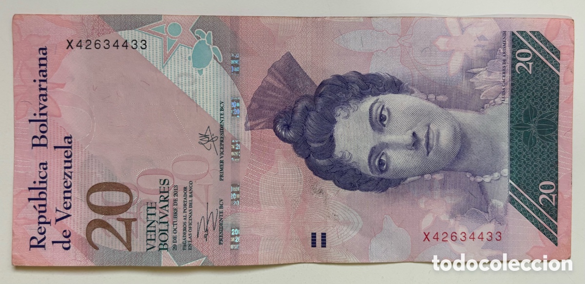 Billetes extranjeros: Billete VENEZUELA 20 Bolivares 2013