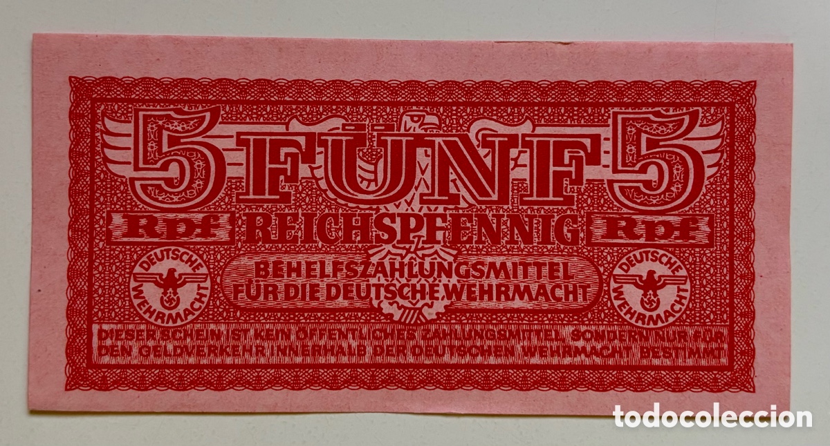 Billetes extranjeros: Billete ALEMANIA NAZI 5 Peniques 1944 SC- Reichspfennig