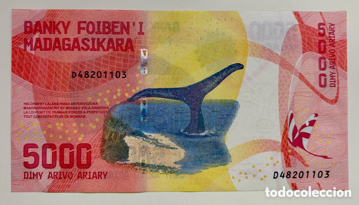 Billetes extranjeros: Billete MADAGASCAR 5000 Ariary (2017)