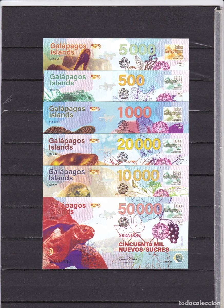 Billetes extranjeros: ISLAS GALAPAGOS - SERIE COMPLETA 2021
