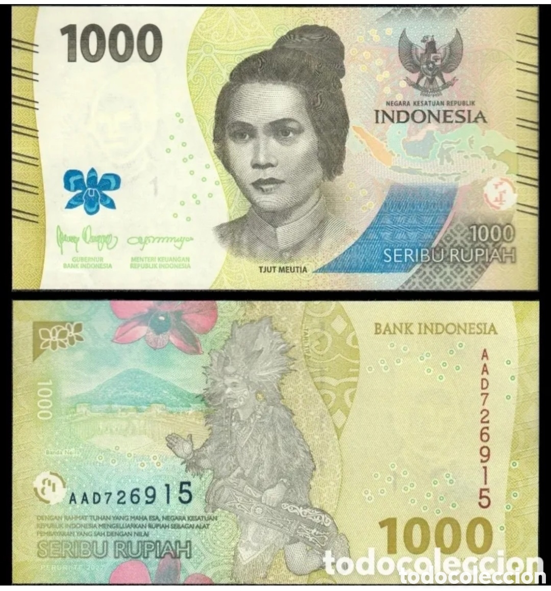 Billetes extranjeros: Billete indonesia 1000 sin circular original %