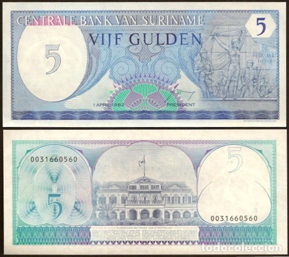 Billetes extranjeros: SURINAM (SURINAME). 5 gulden 1982. Pick 125. S/C