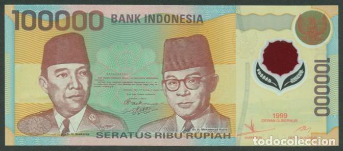 Notas Internacionais: INDONESIA. 100000 rupiah 1999. Pick 140. Polimero. SC-/SC.