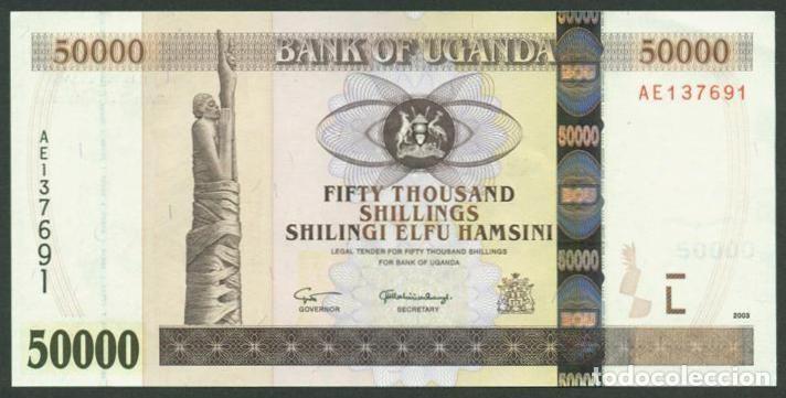 Billetes extranjeros: UGANDA. 50000 shillings 2003. Pick 47a. S/C.
