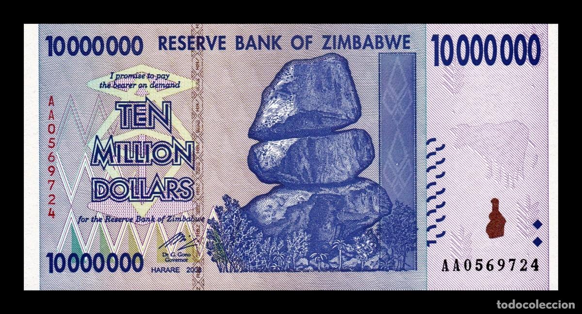 Billetes extranjeros: Zimbabwe 10000000 D&oacute;lares 2008 Pick 78 Sc Unc