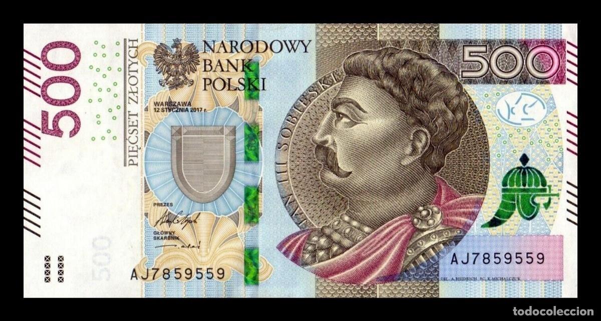 Billetes extranjeros: Polonia 500 Zlotych Rey Juan III Sobieski 2017 Pick 190b Sc Unc