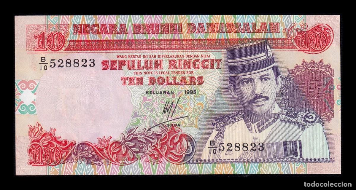Billetes extranjeros: Brunei 10 Ringgit Hassan al-Bolkiah I 1995 Pick 15c Sc- aUnc