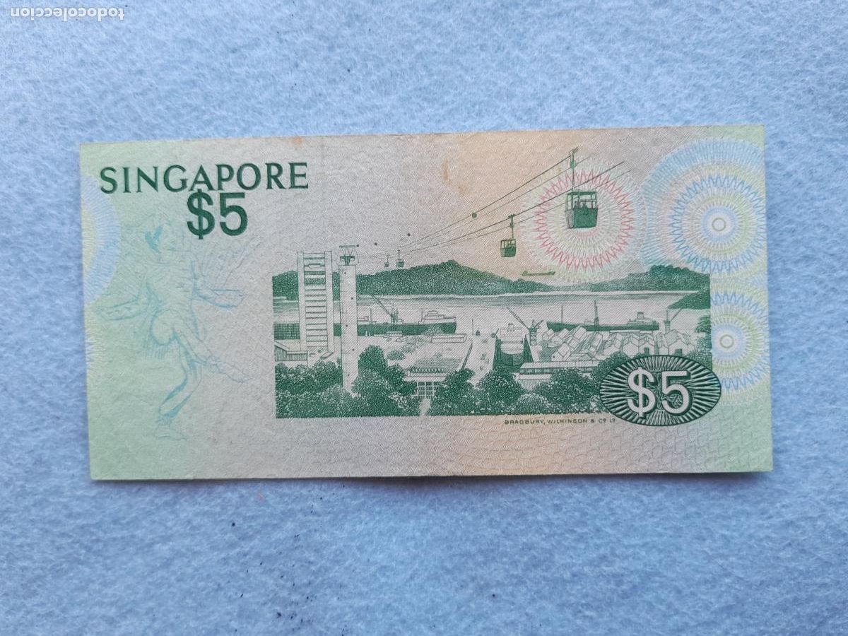 Billetes extranjeros: Singapur. 5 D&oacute;lares. A&ntilde;o 1976. - Foto 2