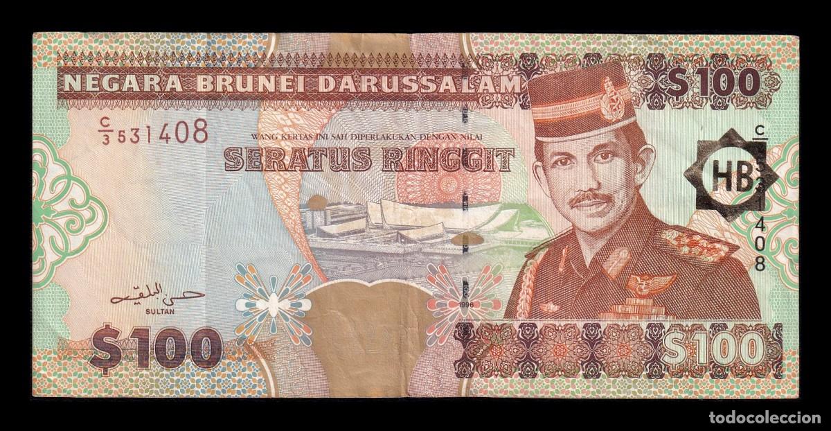 International Banknotes: Brunei 100 Ringgit Hassan al-Bolkiah I 1996 Pick 26 Mbc Vf