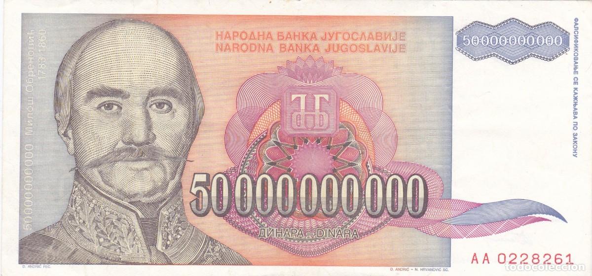 Billetes extranjeros: YUGOSLAVIA - 50000000000 DINARES DE 1993
