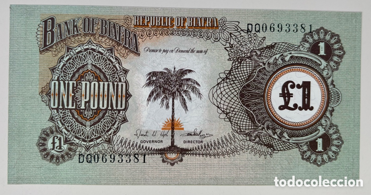 Billetes extranjeros: Billete BIAFRA 1 Libra (1969) SC- Pound