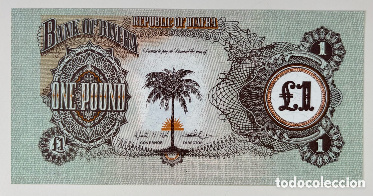 Billetes extranjeros: Billete BIAFRA 1 Libra (1969) SC. Resto Sin Numeraci&oacute;n. Pound