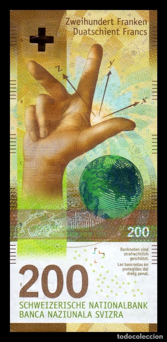 Billetes extranjeros: Suiza 200 Francos 2016 Pick 78a Firma 1 H&iacute;brido Sc Unc