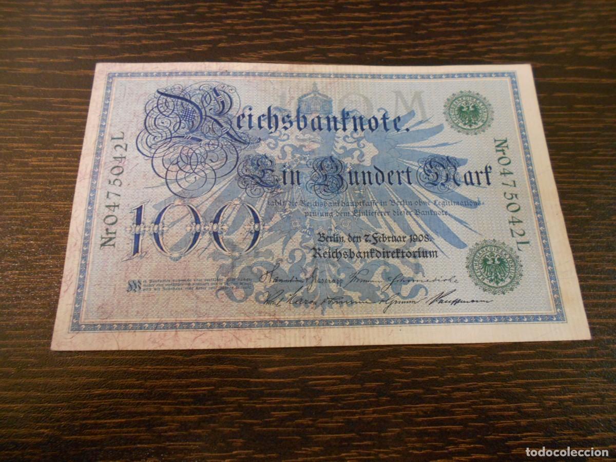 Billetes extranjeros: ALEMANIA-BILLETE ANTIGUO-100 MARCOS-1908-MBC