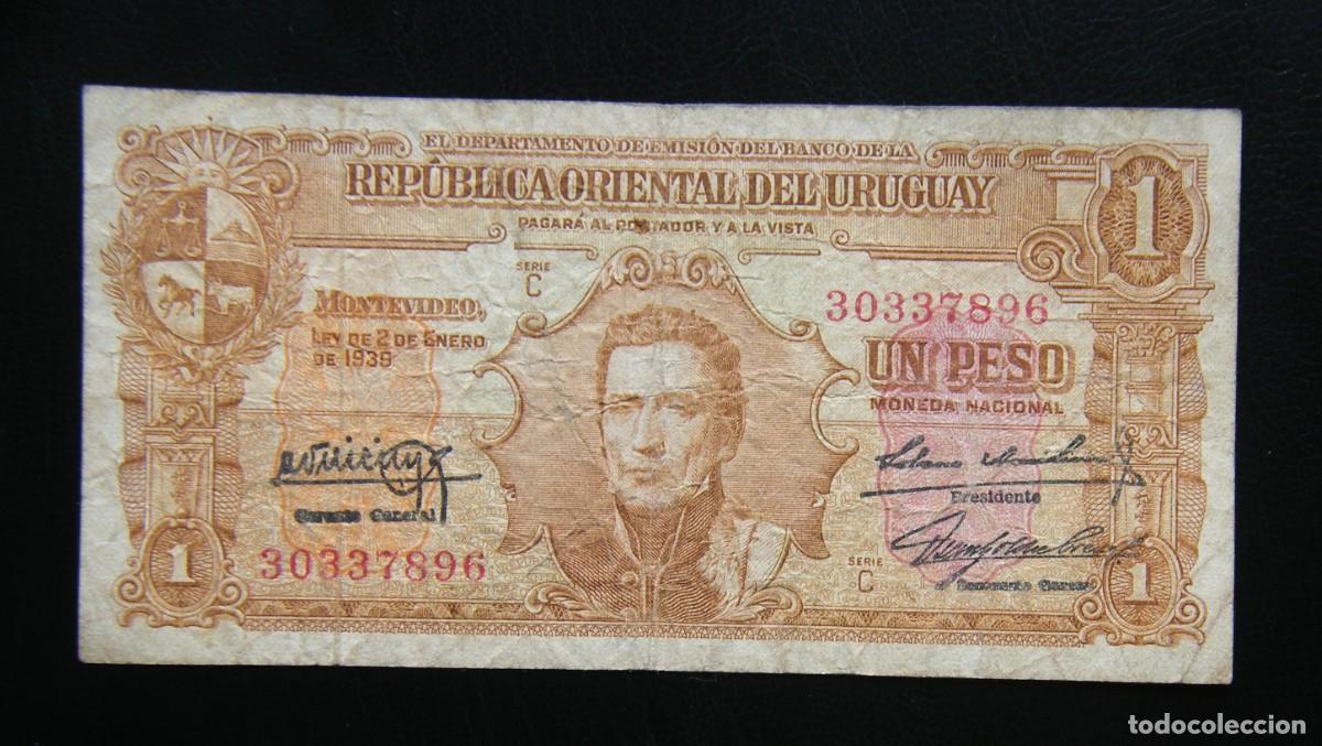 Billets internationaux: URUGUAY BILLETE DE 1 PESO 1939 CIRCULADO