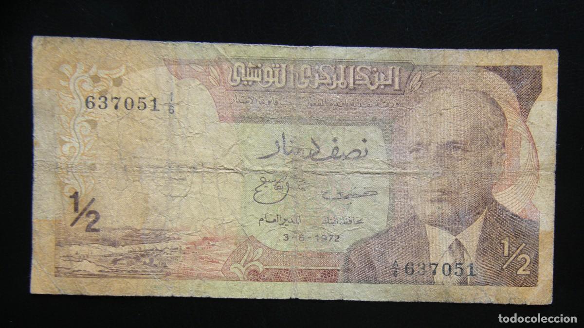 Banconote internazionali: T&Uacute;NEZ BILLETE DE 1/2 DINAR 1972 CIRCULADO