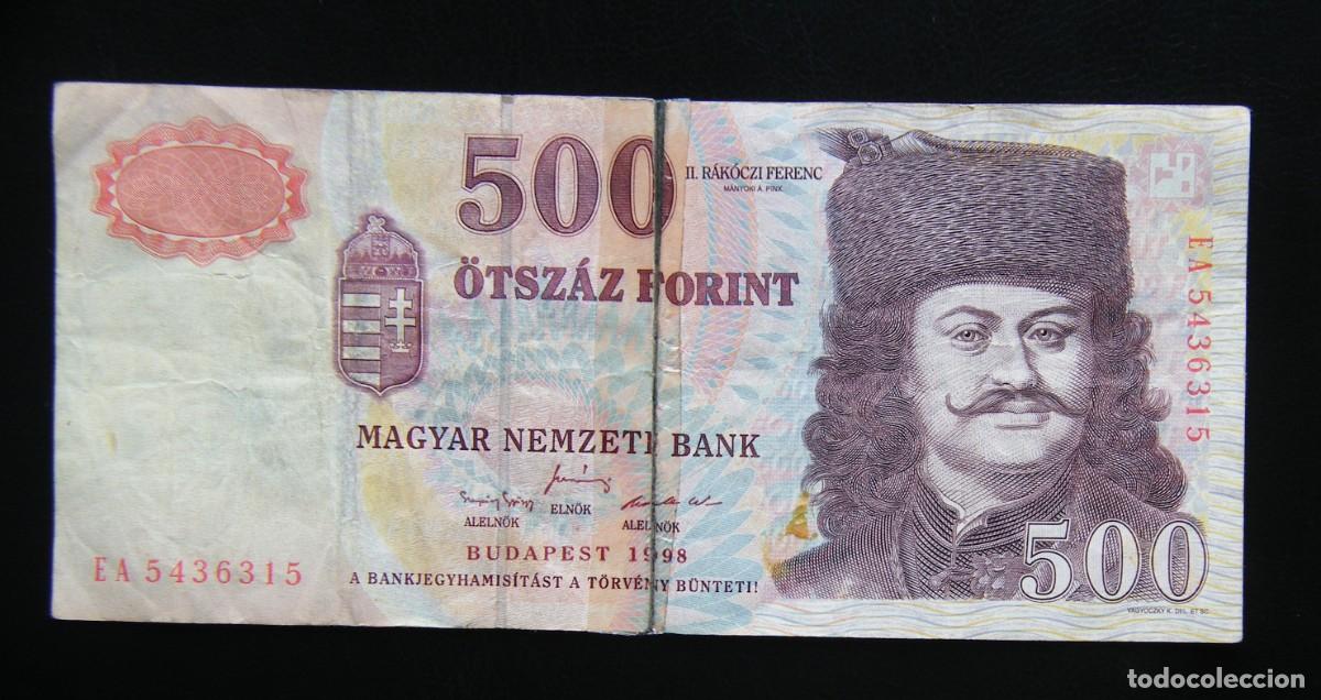 International Banknotes: HUNGRIA BILLETE DE 500 FLORINES 1998 CIRCULADO