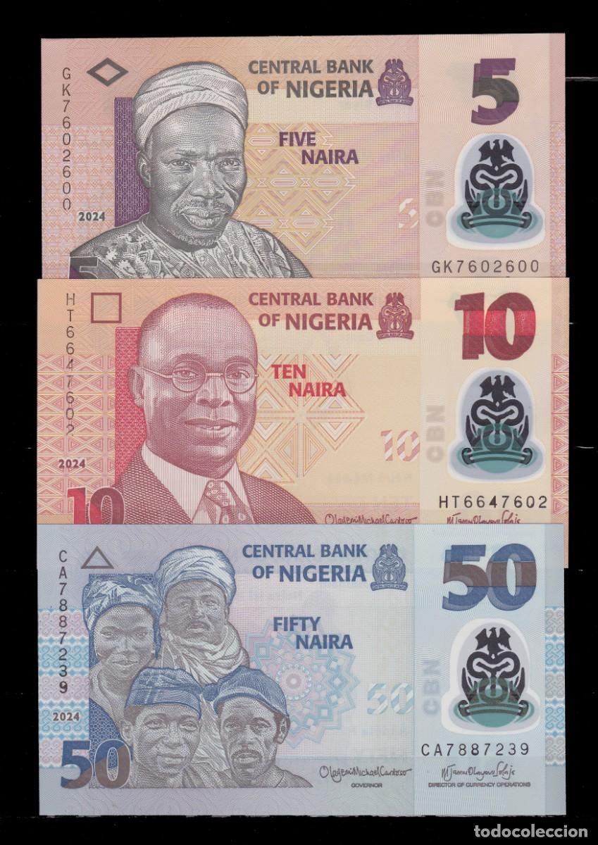 Billetes extranjeros: NIGERIA -3 BILLETES DE 2024 - SIN CIRCULAR