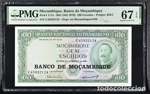 Billetes extranjeros: MOZAMBIQUE * BILLETE 100 ESCUDOS 1961 * PMG-67 EPQ (IC-1650)