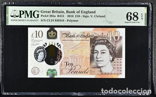 Billetes extranjeros: GRAN BRETA&Ntilde;A * BILLETE 10 POUNDS 2016 * PMG-68 EPQ (IC-1652)