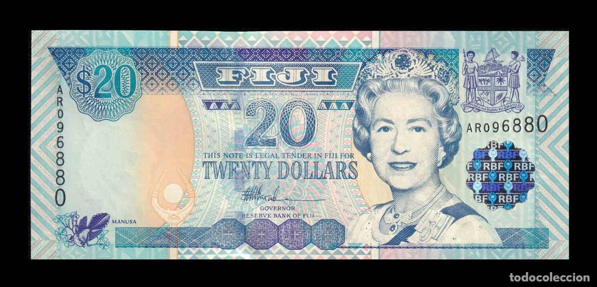 Billetes extranjeros: Fiji 20 D&oacute;lares Elizabeth II 2002 Pick 107 Sc Unc