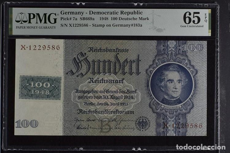 Billetes extranjeros: ALEMANIA * BILLETE 100 DEUTSCHE MARK 1948 * PMG-65 EPQ (IC-1662)