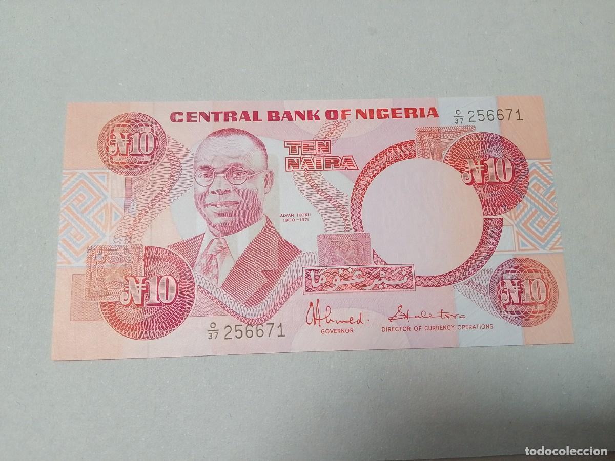 Billetes extranjeros: Billete Nigeria, 10 Naira, a&ntilde;o 1979, UNC