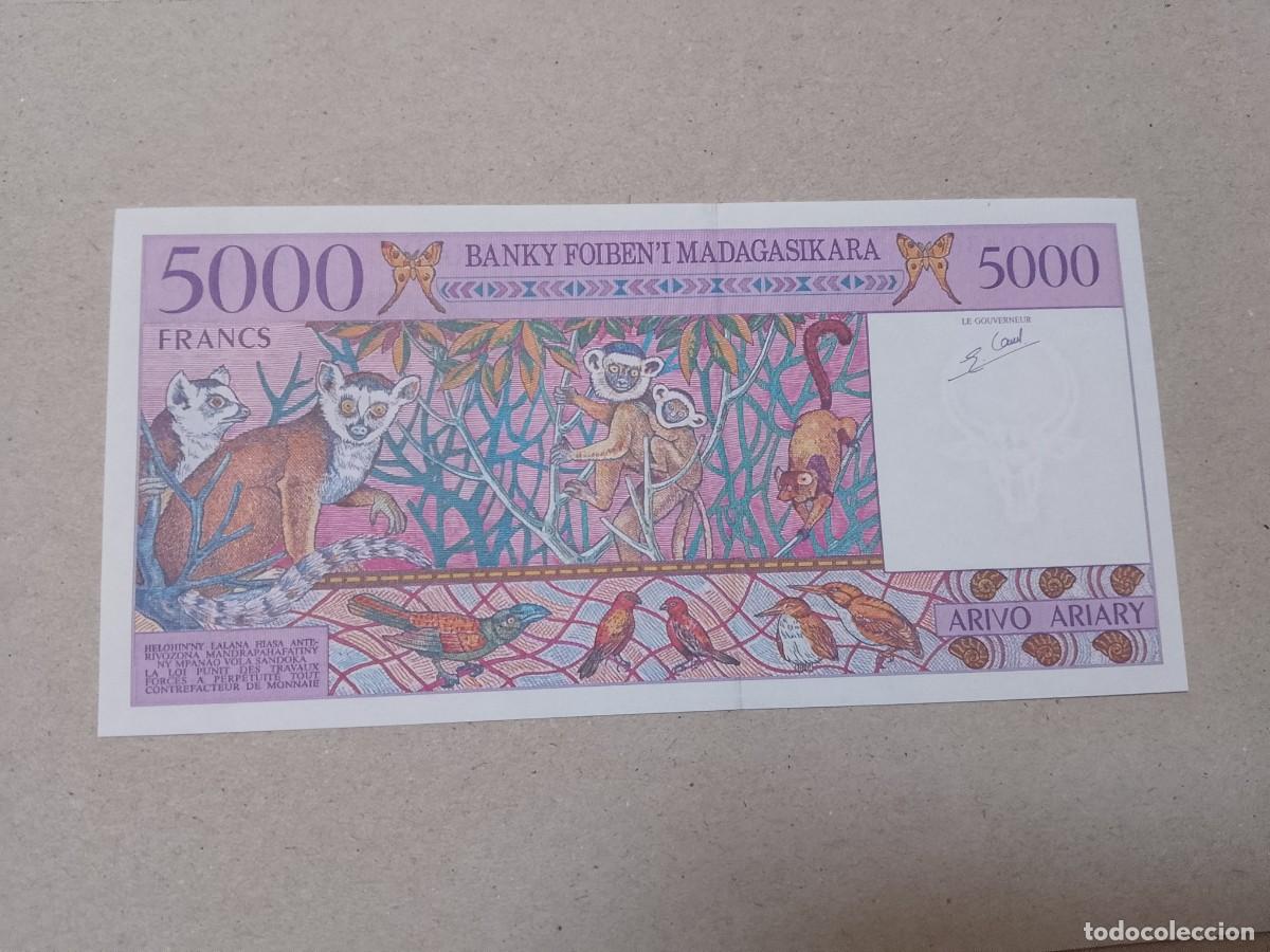 Billetes extranjeros: Billete Madagascar, 5000 francs, a&ntilde;o1995, UNC