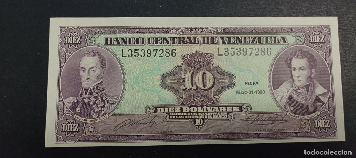 Billetes extranjeros: VENEZUELA 10 BOLIVARES 1990 S/C P=61 b