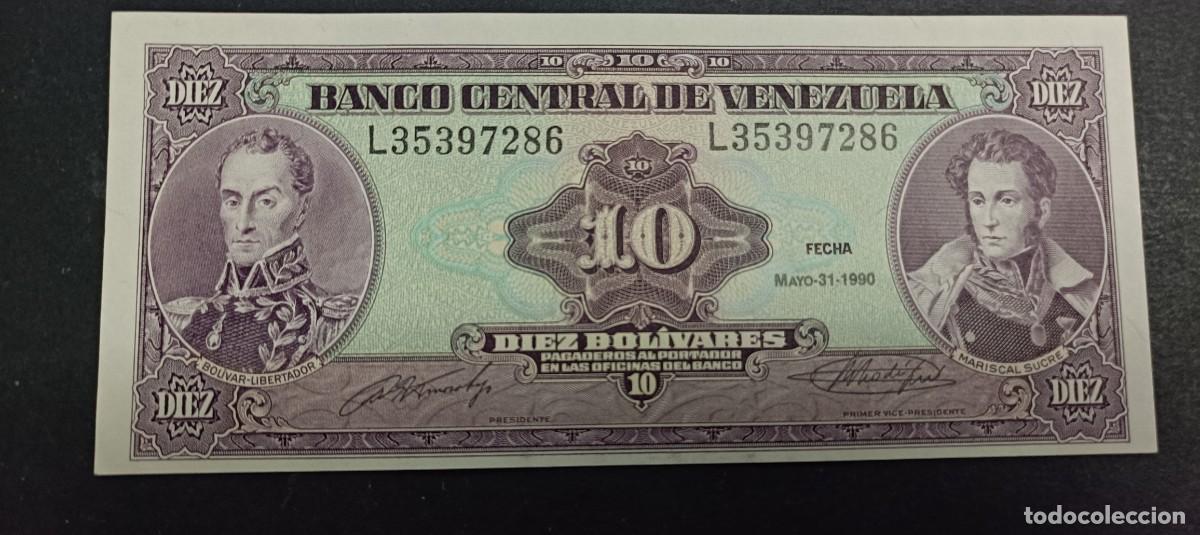 Billetes extranjeros: VENEZUELA 10 BOLIVARES 1992 S/C P=61 c