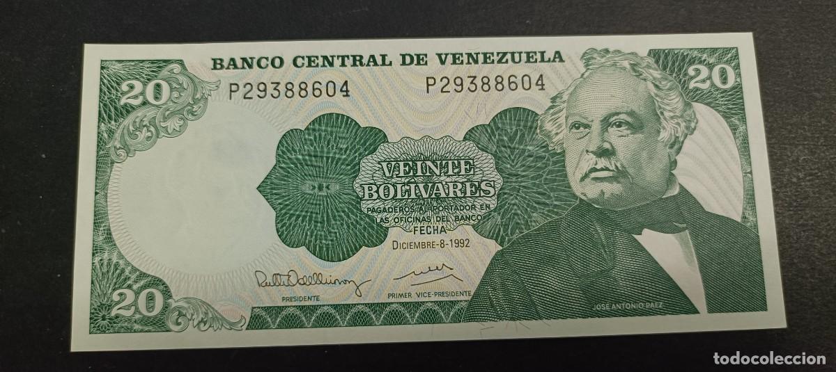 Billetes extranjeros: VENEZUELA 20 BOLIVARES 1992 S/C P=61 d