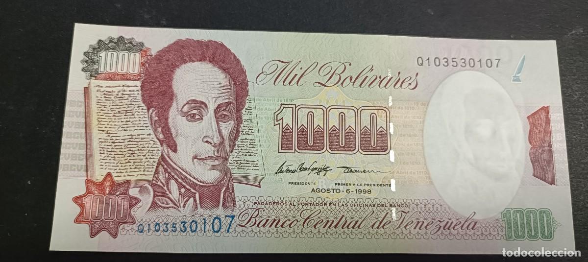 Billetes extranjeros: VENEZUELA 1000 BOLIVARES 1998 S/C P=76 d