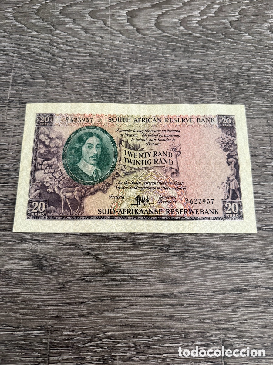 Billetes extranjeros: South Africa, South African Reserve Bank, 1952, 20 Rand .