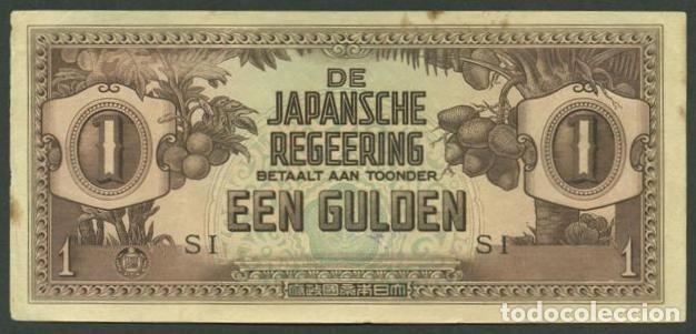 Billets internationaux: INDIAS ORIENTALES HOLANDESAS. Ocupacion japonesa II G.M. 1 gulden (1942). Pick 123. Letras SI.
