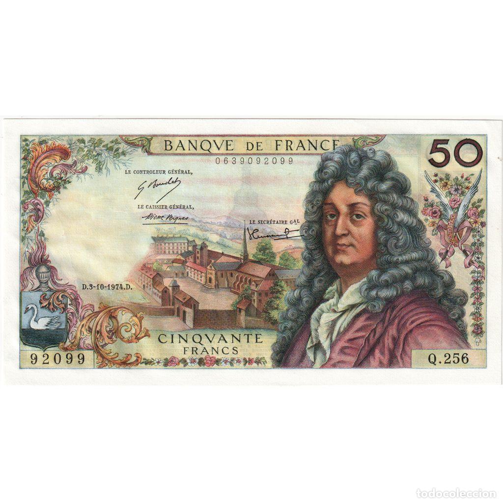 Billetes extranjeros: [#377720] Francia, 50 Francs, Racine, 1974-10-03, Q.256, EBC+