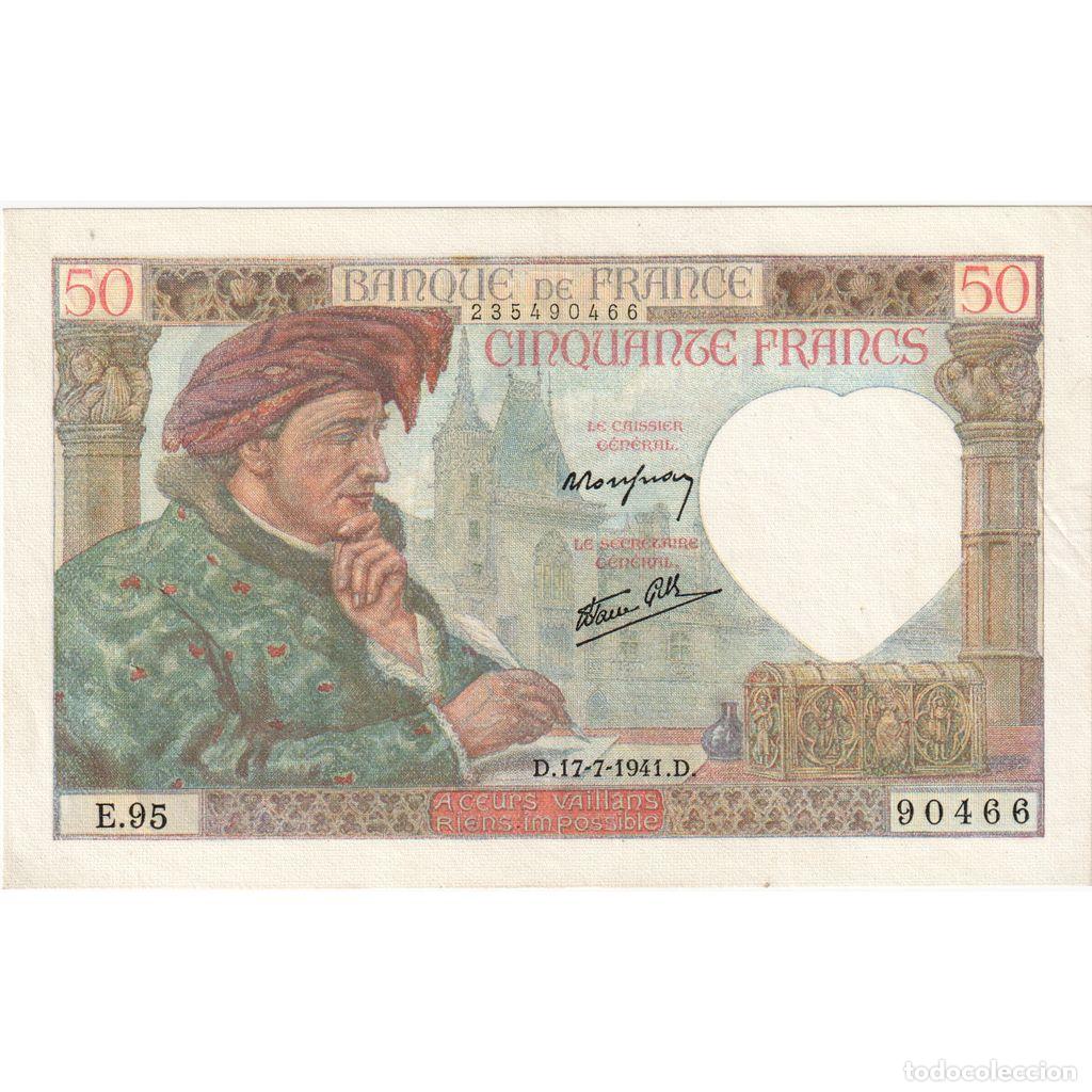 Billetes extranjeros: [#377730] Francia, 50 Francs, Jacques Coeur, 1941-04-24, E.95, SC