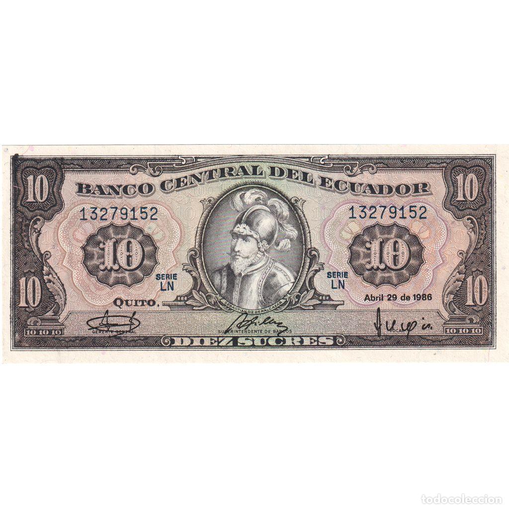 Billetes extranjeros: [#1233783] Billete, 10 Sucres, Ecuador, 1986-04-29, KM:121, UNC