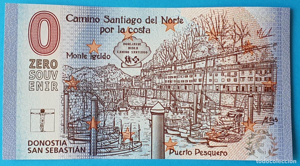 Billetes extranjeros: BILLETE Zero Souvenir 0 &euro; ESPA&Ntilde;A: V145 DONOSTIA-SAN SEBASTIAN Puerto Pesquero, Camino Santiago 2026
